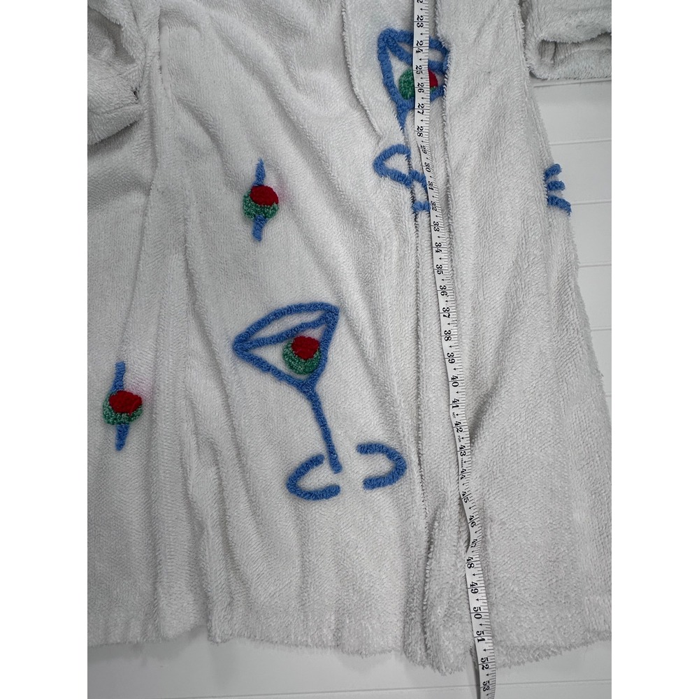 Authentic Canyon Group Damze Martini Glass Chenille Robe XL FLAW - Read desc - Picture 8 of 12